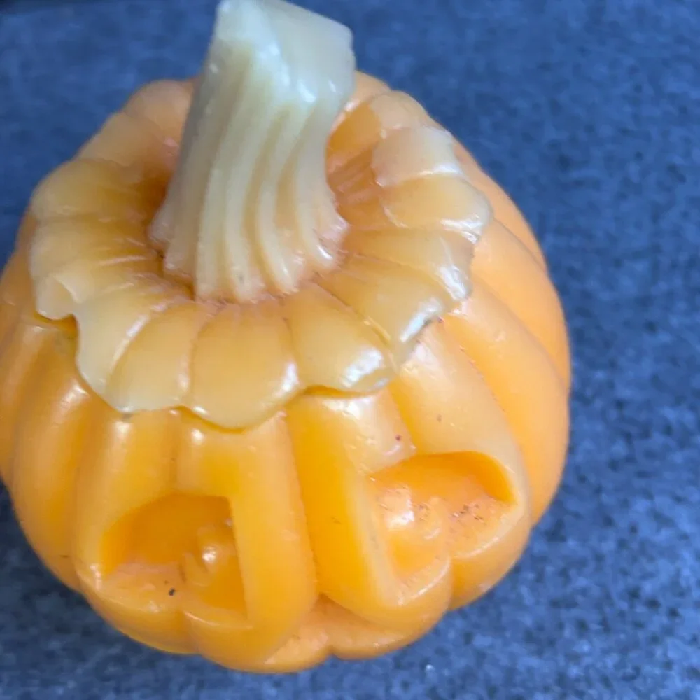 Halloween‎ Jack o Lantern Wax Pumpkin Candle Lantern With Lid 5.5